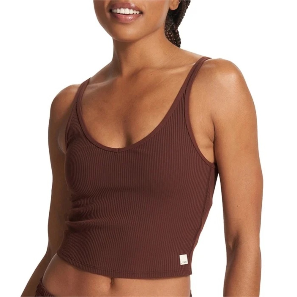 Vouri Brown Ribbed Tank Top